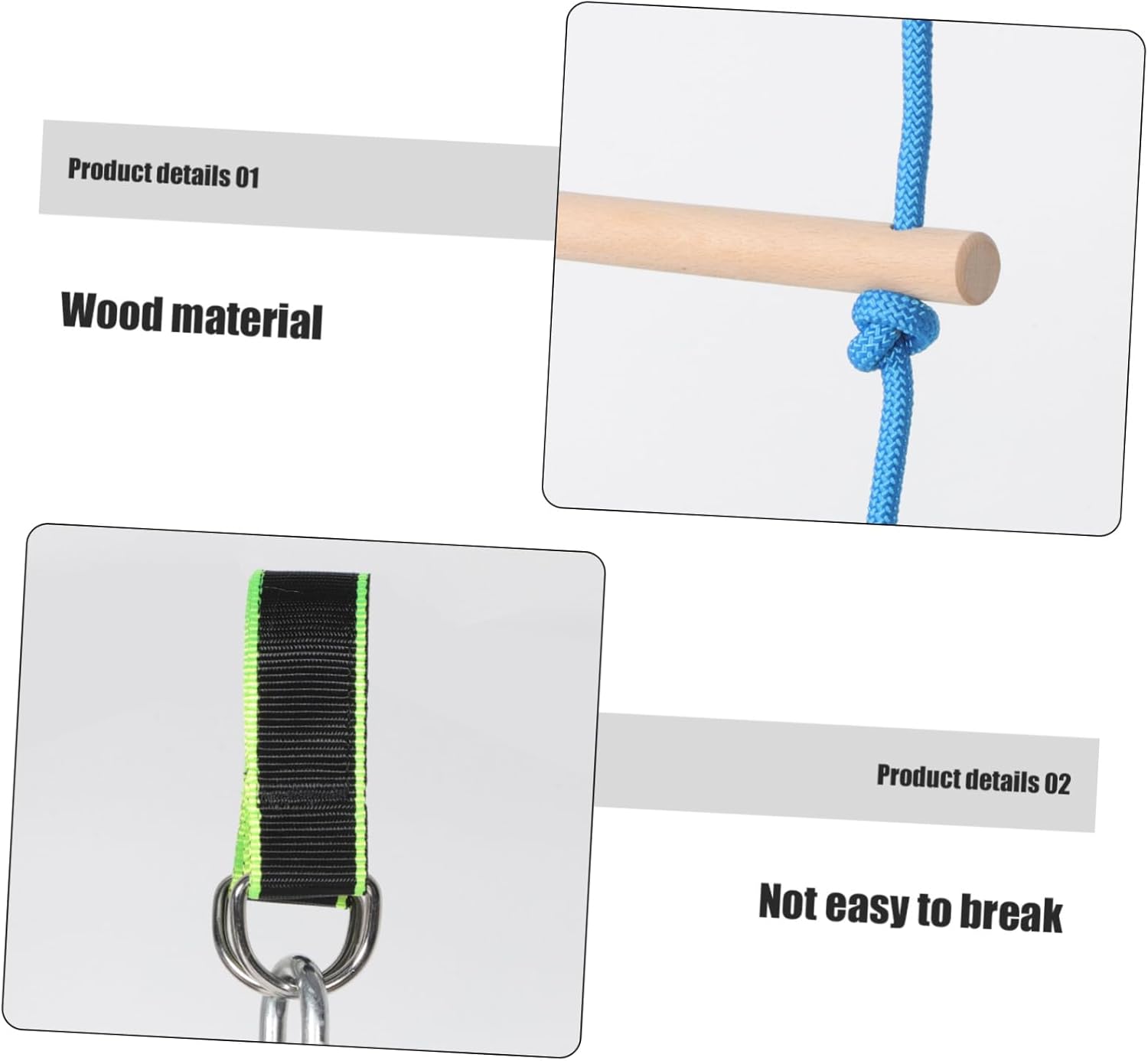 Toyvian 1set Wooden Boys and Girls Climbing Ladder Frame Step Outdoor Playground Playset for Boy Girl Portable and Lightweight Rope Ladder for Garden Play and Exercise