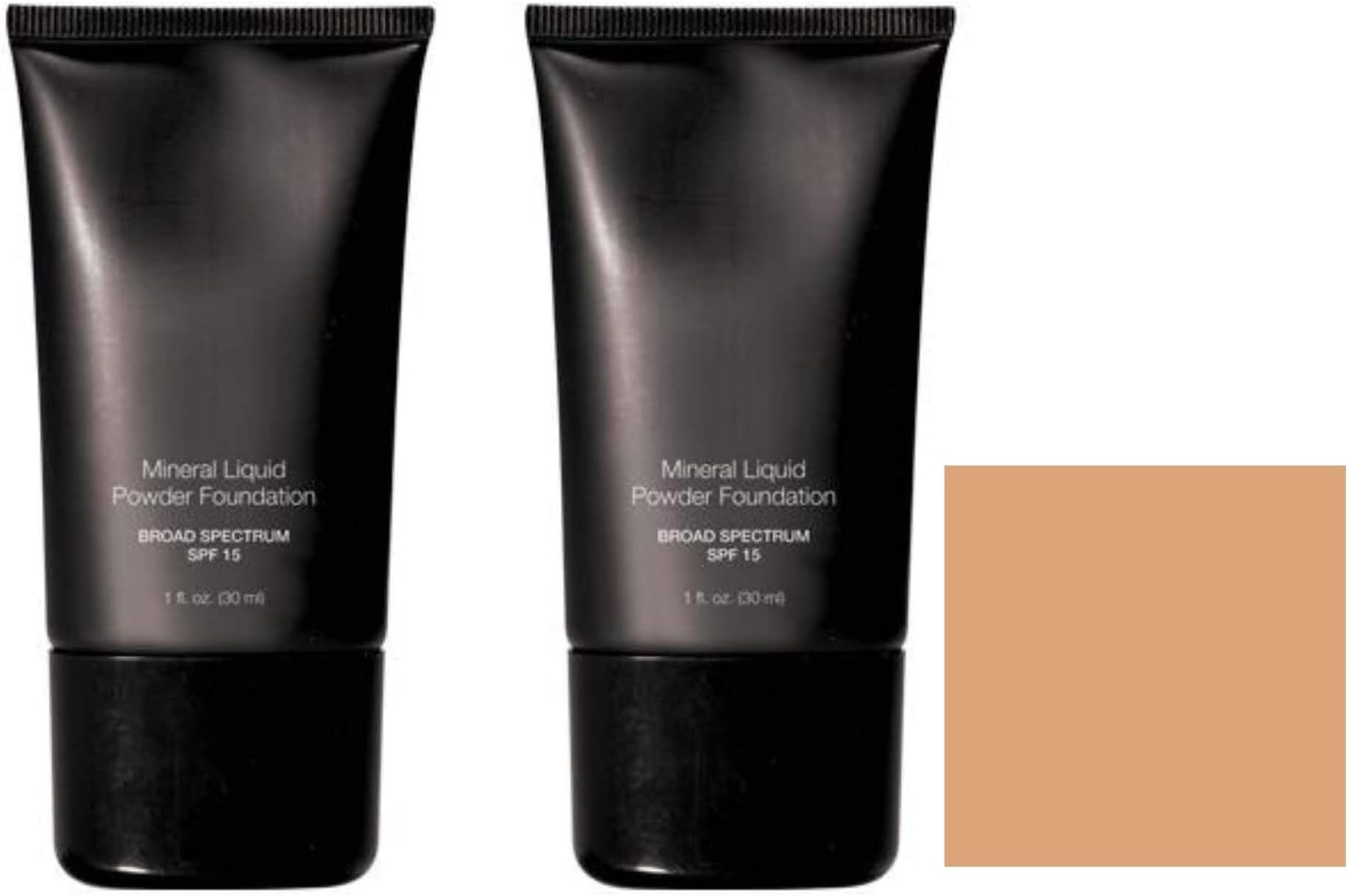 Mineral Liquid Powder Foundation Broad Spectrum SPF 15 Pack of 2 (Natural Beige)