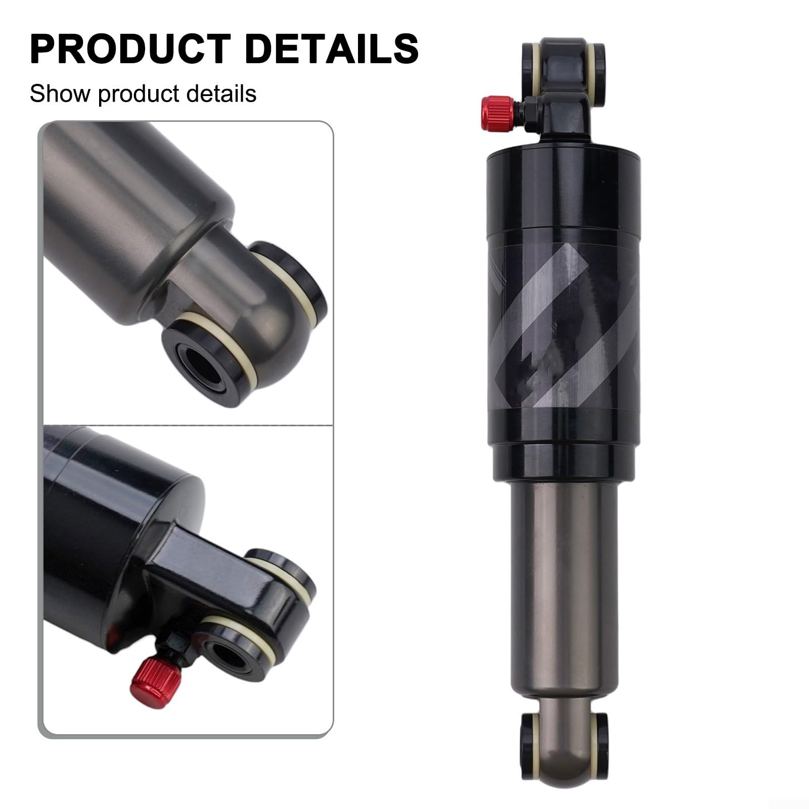 Ammortizzatore posteriore ad aria per mountain bike, bici pieghevole e scooter, telaio centrale in lega con pressione dell'aria regolabile, opzioni 125/150/165/190/200 mm (165 mm)
