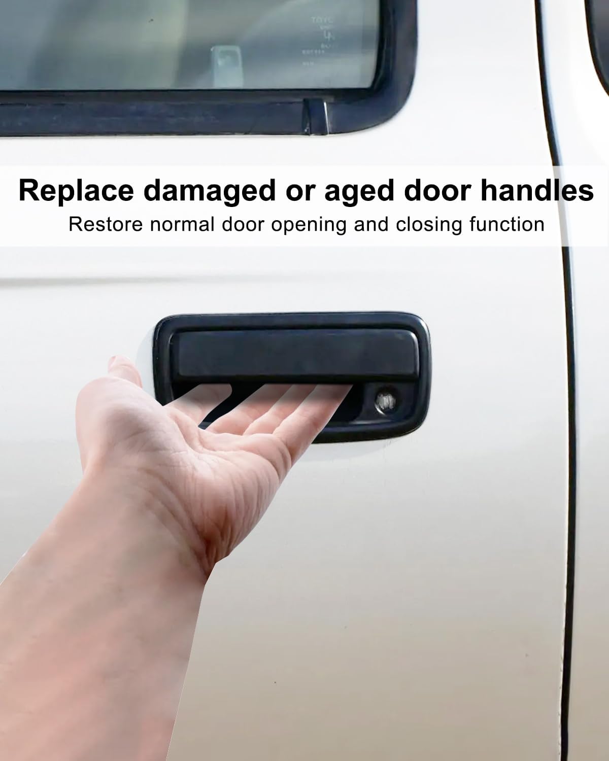 Pair Exterior Door Handles W/Door Lock Cylinder & Key Fits for Toyota Tacoma 1995-2004, Front Driver and Passenger Side Outside Door Handle Set Replaces 69220-35020 69210-35020 6905135070 6905235070