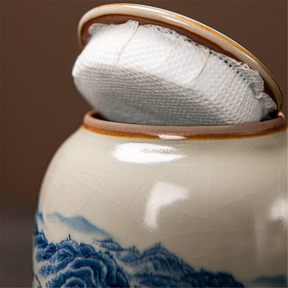 Pojemnik do przechowywania herbaty Mihuang Ru Kiln Tea Jar Domowy ceramiczny słoik do przechowywania z uszczelnioną pokrywką Wykwintny mini pojemnik na herbatę dla Sugara