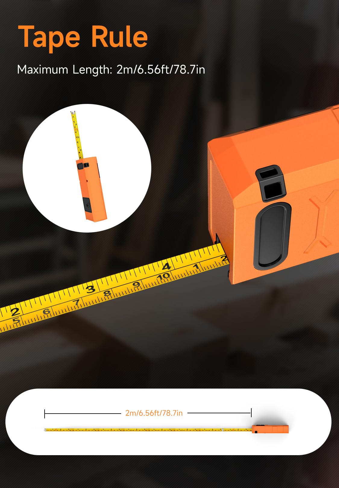 Aicevoos R9 Laser Measure 60m/196ft with Large Backlit Screen and Cross Laser - Image 4