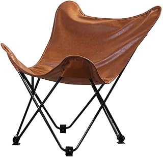 LKK-KK Silla Plegable sofá Perezoso Silla Moderna de Cuero de la Luna de la Mariposa Moderno Minimalista