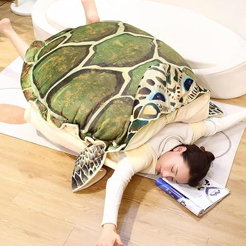 Miniatura 1 de CARTBAE Almohada de peluche de concha de tortuga, suave y cómoda, almohada de felpa creativa de tortuga (23.6 pulgadas)