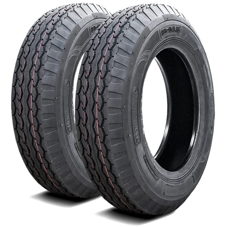 Set of 2 (TWO) Nama NM519 Premium Trailer Mobile Home Tires-ST8-14.5 8X14.5 Load Range G LRG 14-Ply BSW Black Side Wall