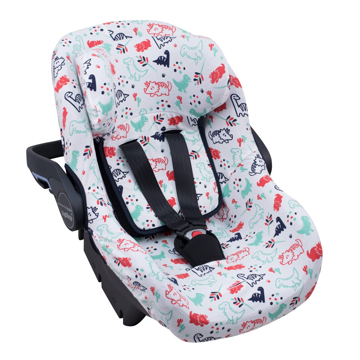 JYOKO KIDS Funda de Algodón para silla de coche Compatible con Peg Perego Primo Viaggio, Uppababy Mesa GO (Dino Party)