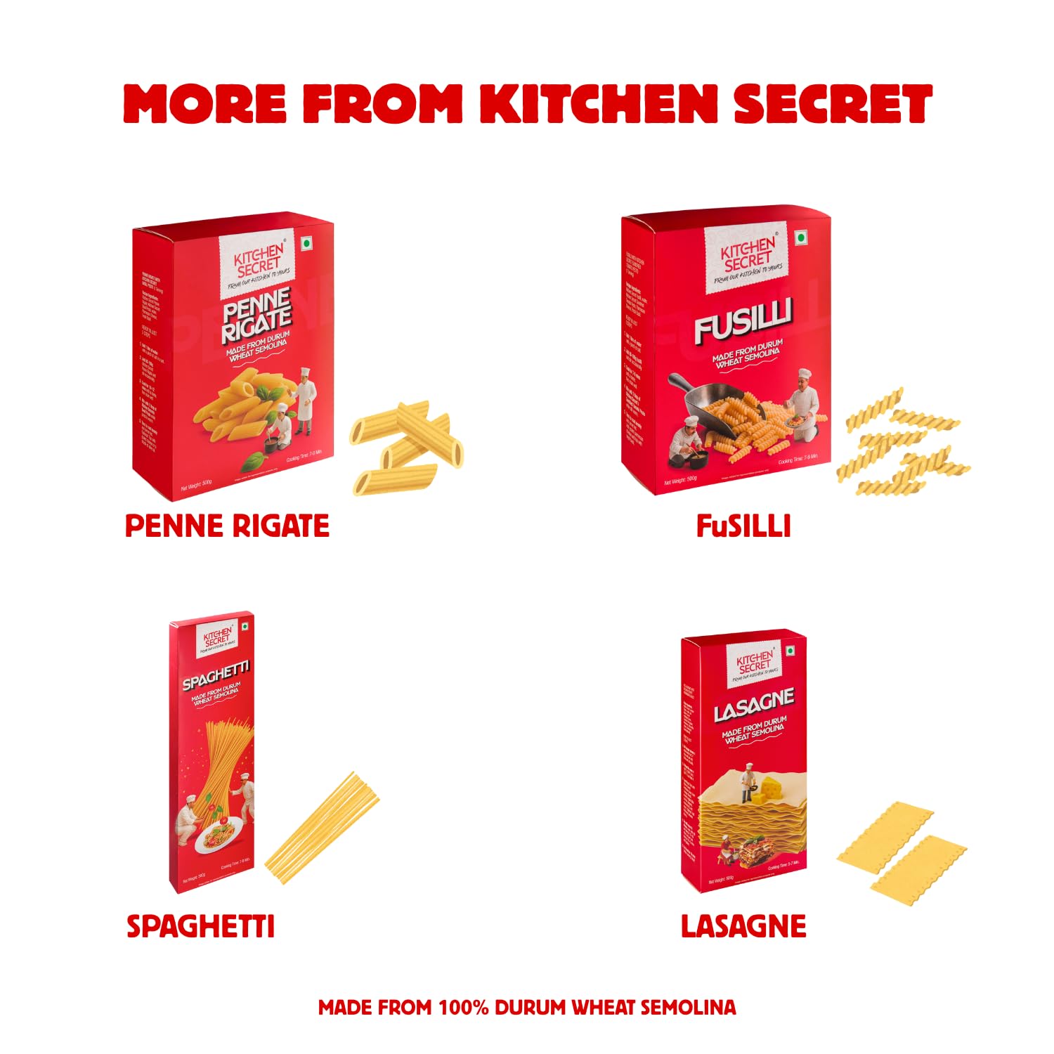 Kitchen Secret Lasagne Pasta/Sheets 500gm - 100% Durum Wheat Semolina, Fresh Pasta with High Protein & Fiber, 100% Eggless, No Maida & No Preservatives, Easy To Cook Tasty Italian Dish Anytime - Image 6 thumbnail