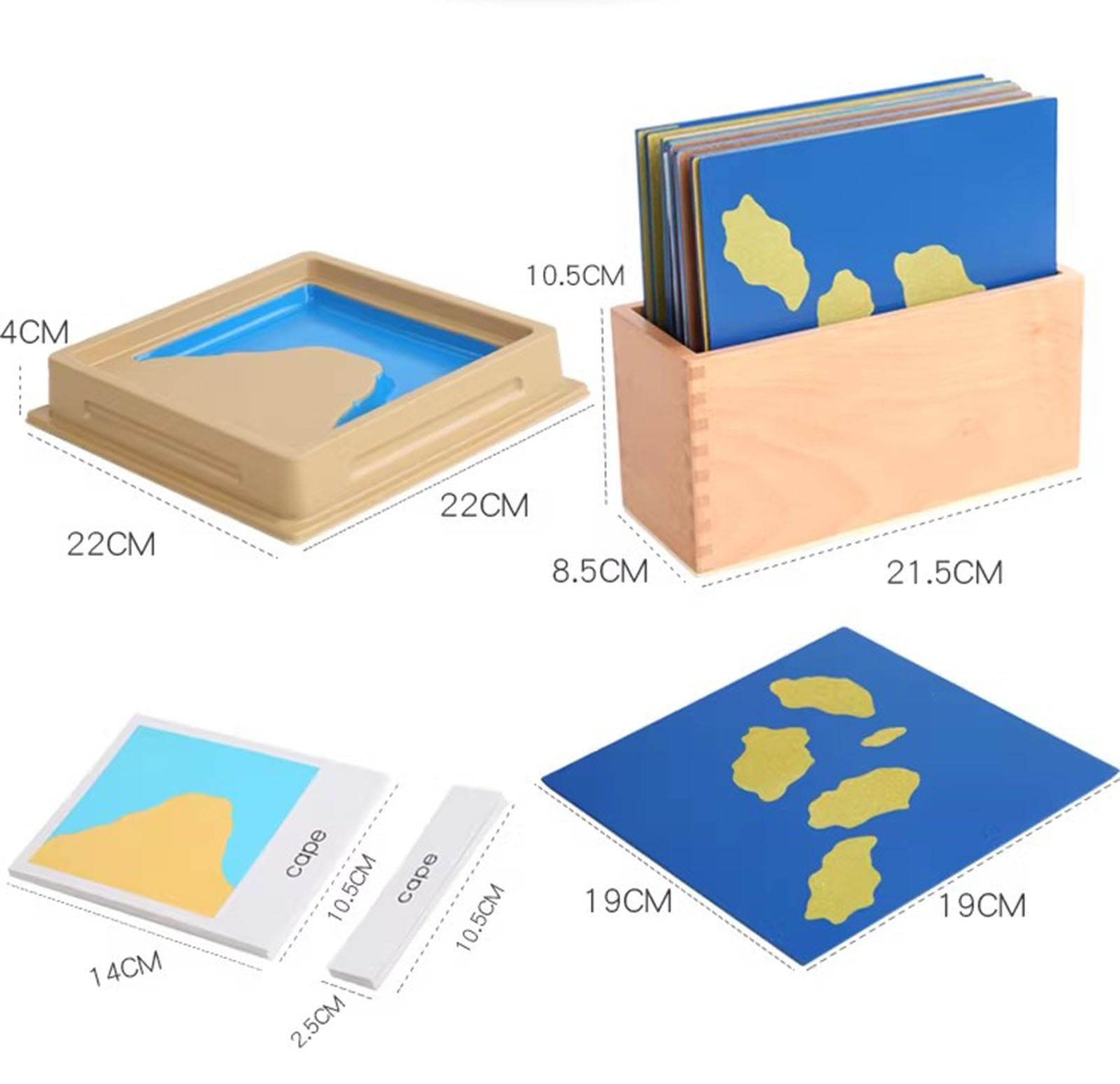 Amazon | BANGYUB モンテッソーリ子供向け地理 立体地形・水形トレイ 