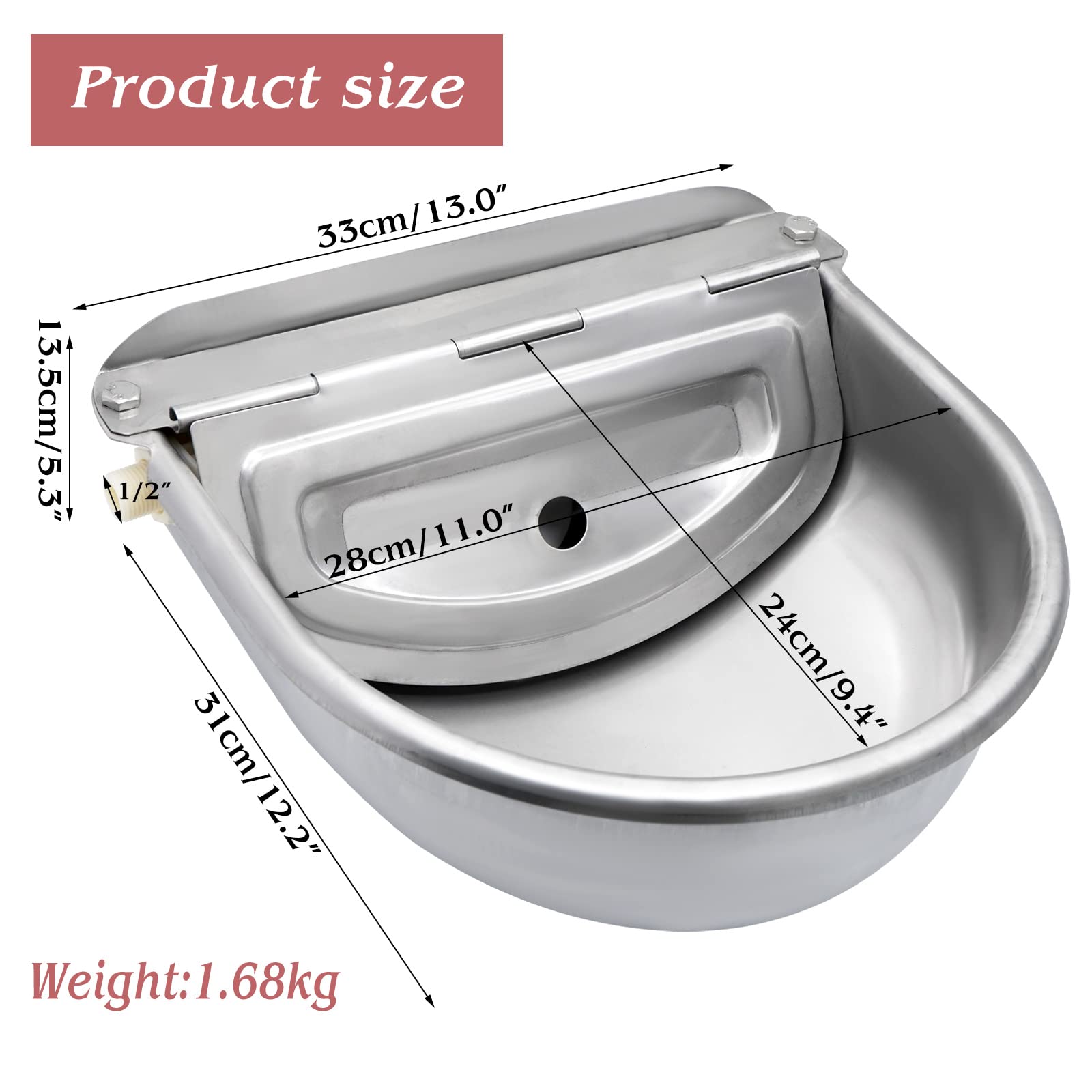 FIXOSHEE Automatisches Tränkeventil Kupfer - Für Rinder Schweine Schafe 2cm