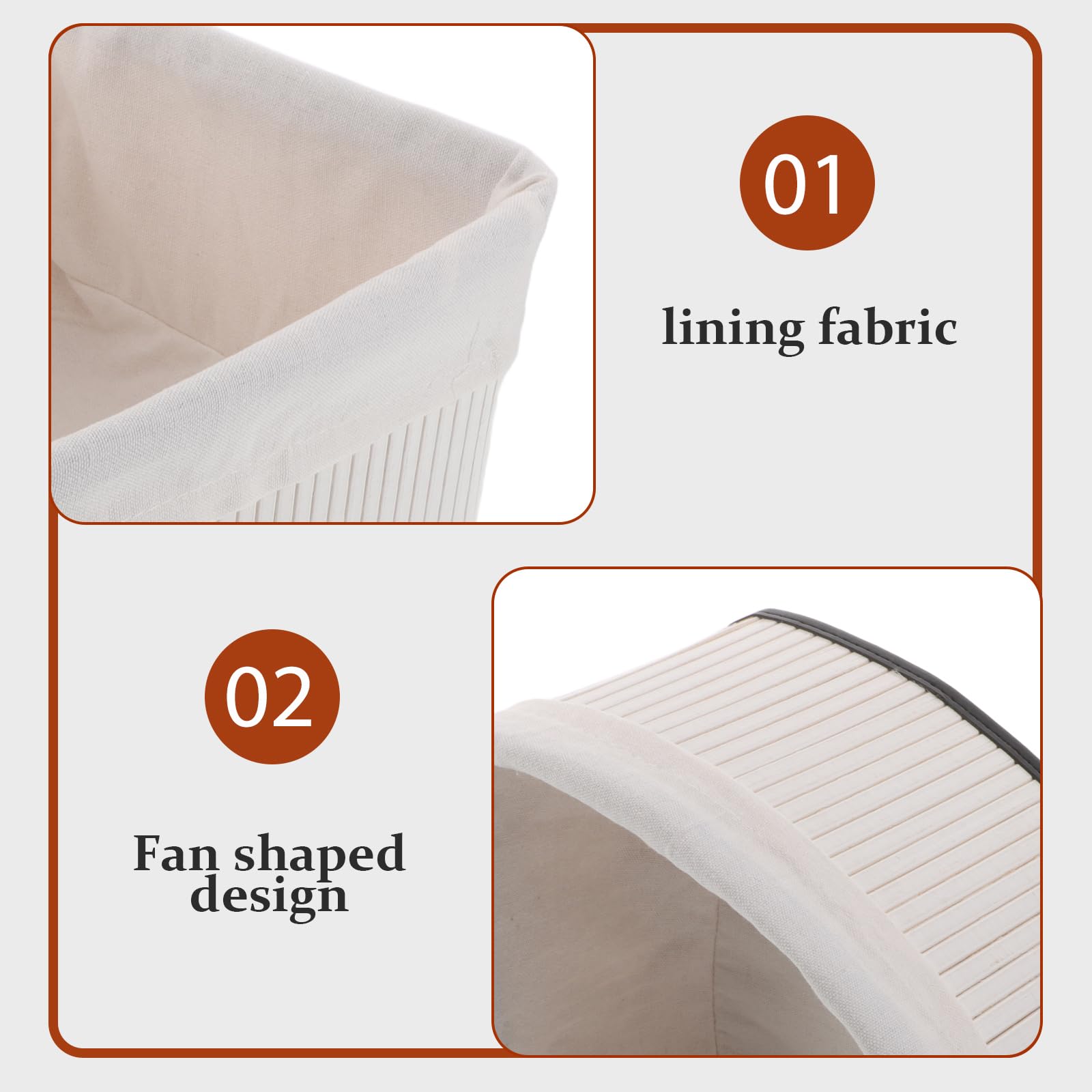 SUPVOX Cestino Angolare Intrecciato in Bambù con Fodera Lavabile, Organizer per Mensole da Cucina e Bagno, Contenitore Portaoggetti Robusto per Spazi Compatti e Scaffali