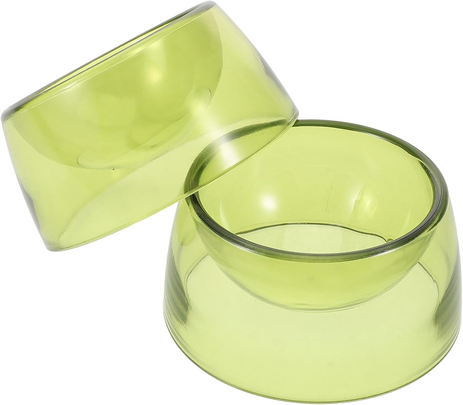 2pcs Small Animal Feeding Bowls Set, Plastic Anti-tip Hamster Dish and Guinea Pig Food Bowl, Round Water Dish for Dwarf Hamster, Hedgehog, Rabbit Cage Accessory, Matcha Green