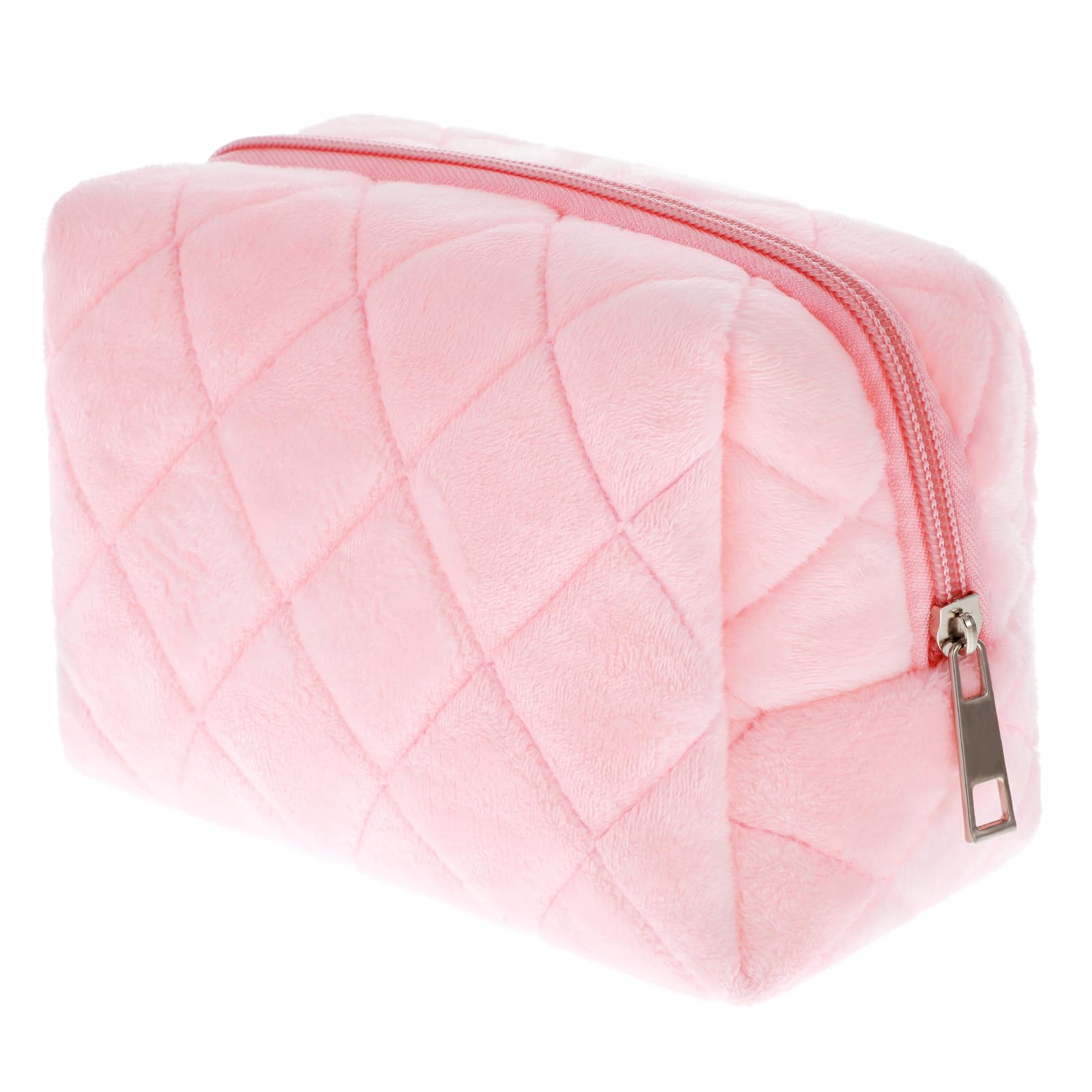 Gjinxi Makeup Bag Travel Cosmetic Bag, Fluffy Make Up Bag Organizer Case for Women Teen, Cute Toiletry Bag Makeup Pouch Skincare Travel Makeup Brushes