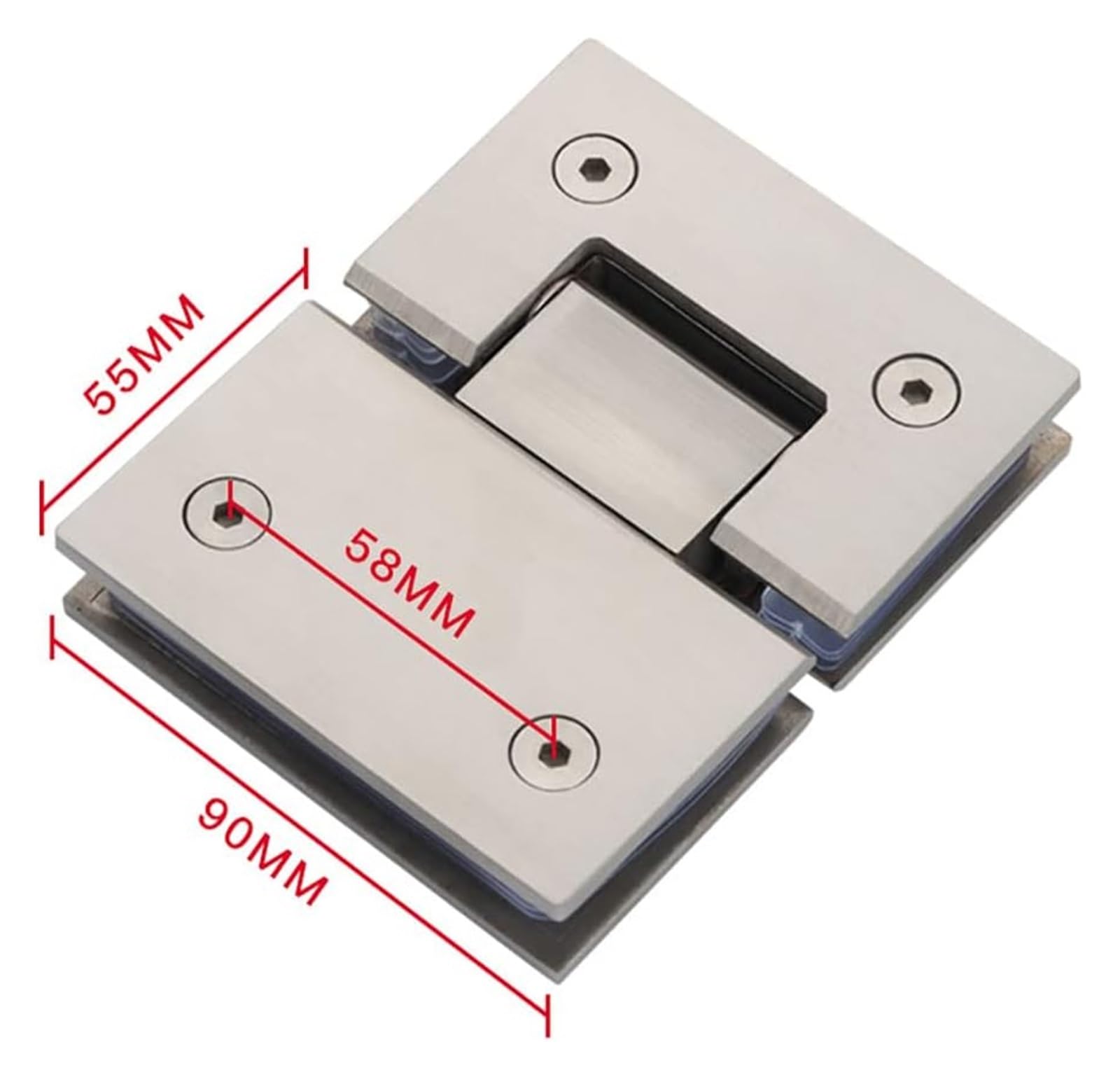 Bisagras para puertas de ducha de cristal Glass Door Pivot Hinges For Shower Door 304 Stainless Steel 4mm 90/135/180Deg 45kg 8-12mm(180°)