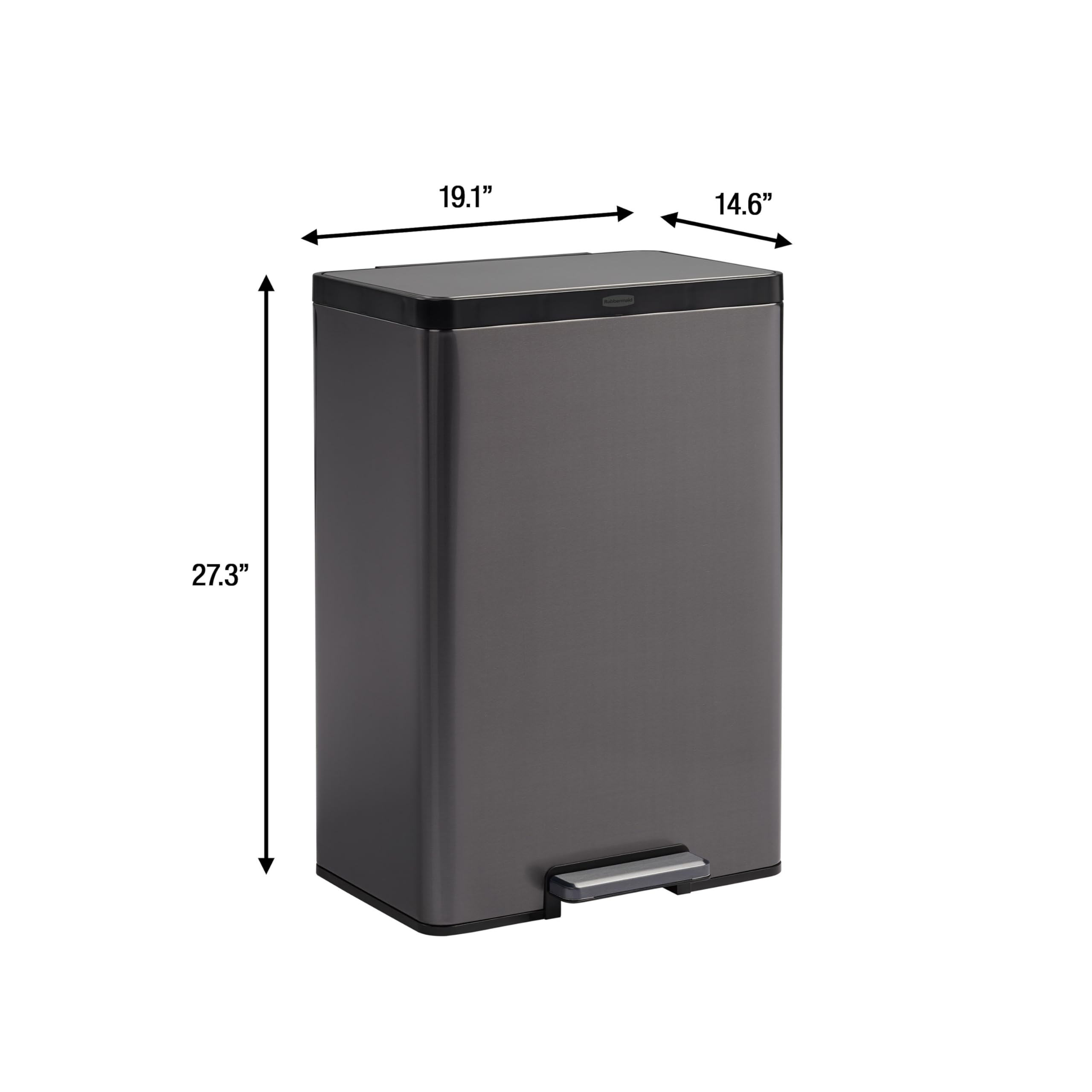 Rubbermaid i odpady kuchenne i recykling, 10,6 l, węgiel drzewny, metal ze stali nierdzewnej, niebieski, 10,5 l
