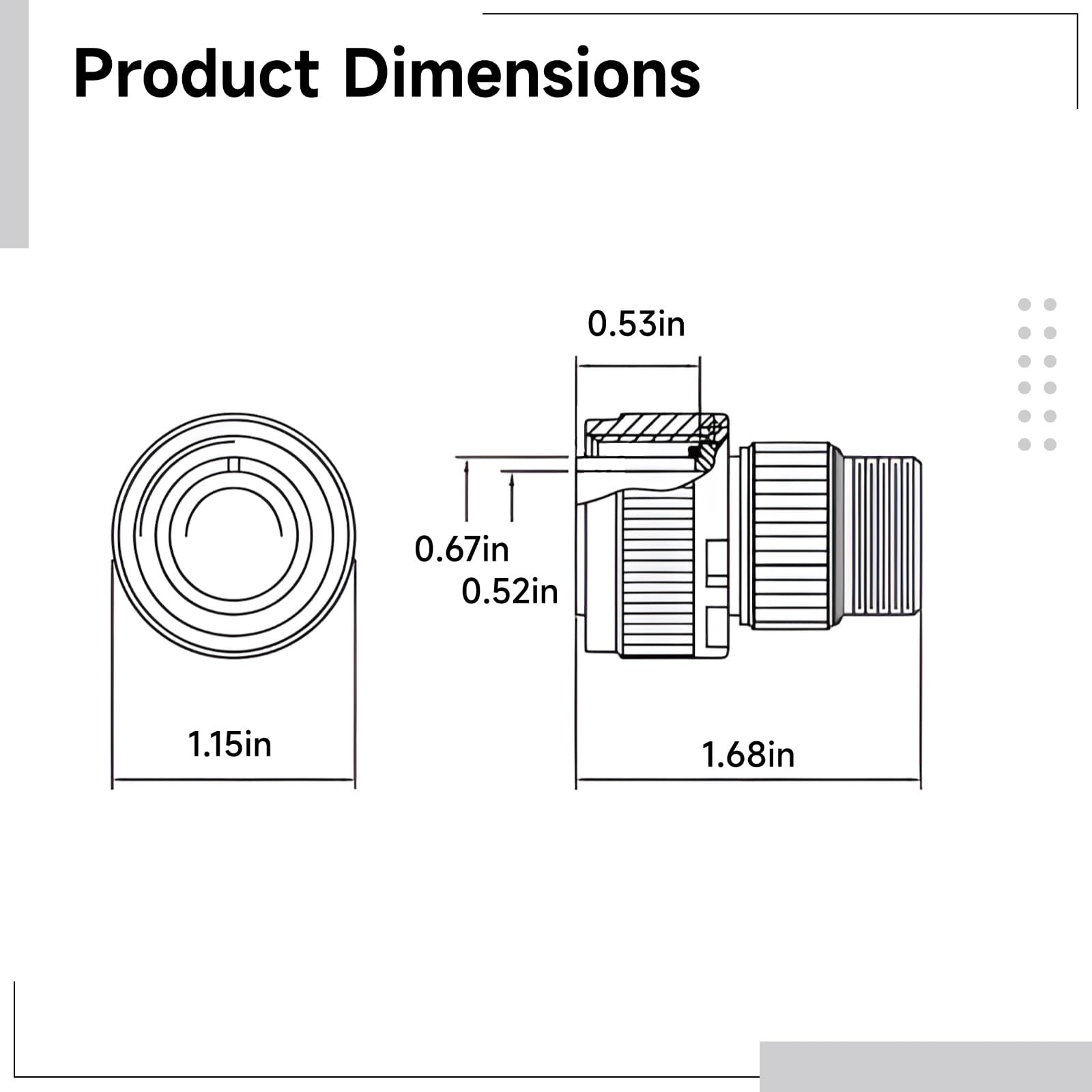 7-Pin Circular Connector, Waterproof Ms3106A 3106A14S-6S Plug, Threaded Connection, Aluminum Alloy Construction, Anti-Slip