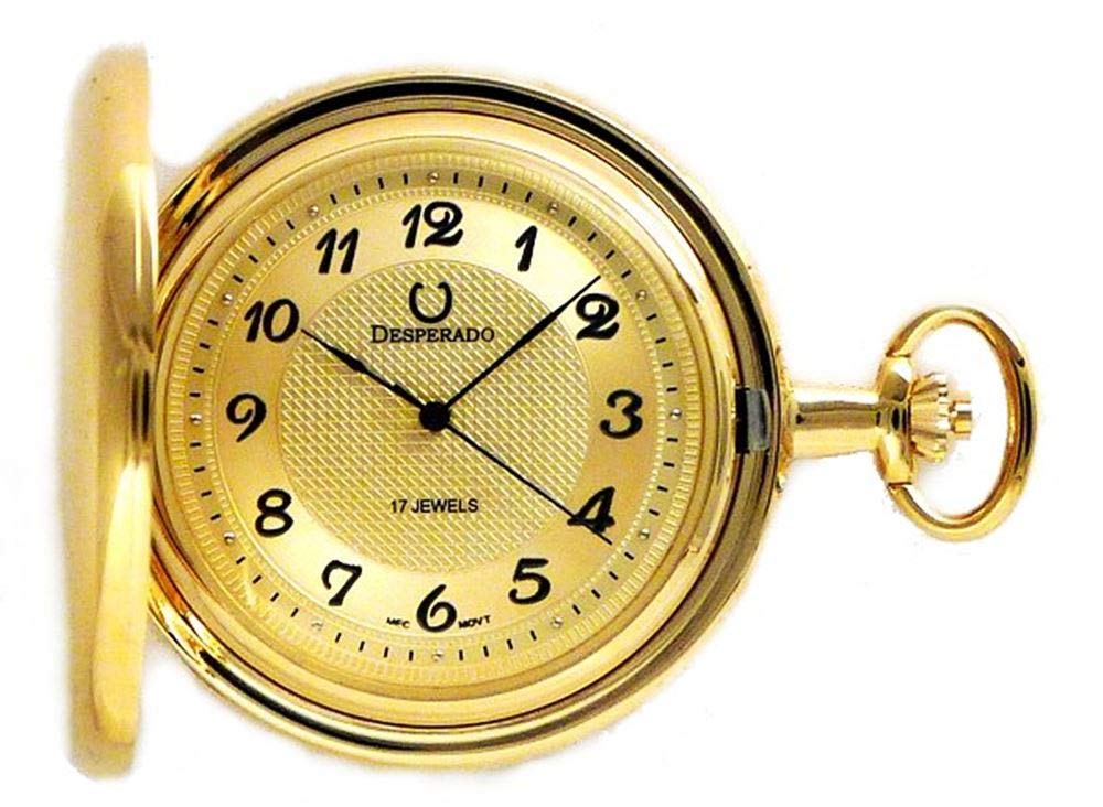 Desperado Springfield 17 Jewel Polished Gold Plated Pocket Watch