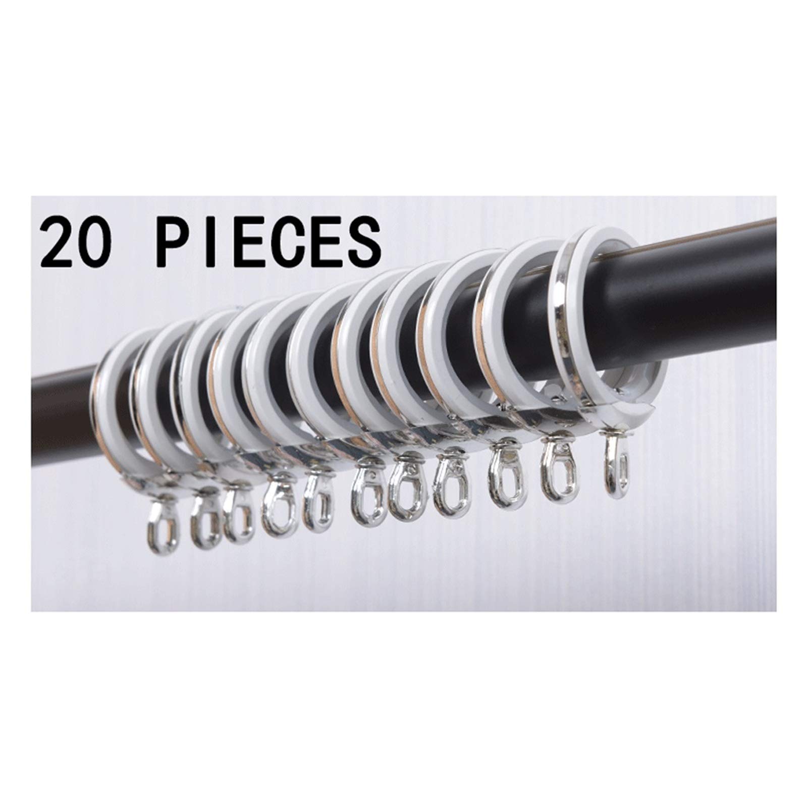 Anelli per tende 20pcs lega di alluminio anello silenzioso anello tenda appeso anello tenda gancio accessori tenda fibbia foro fibbia dal vivo cabina doccia anello tenda Ganci per Tenda Doccia Anelli