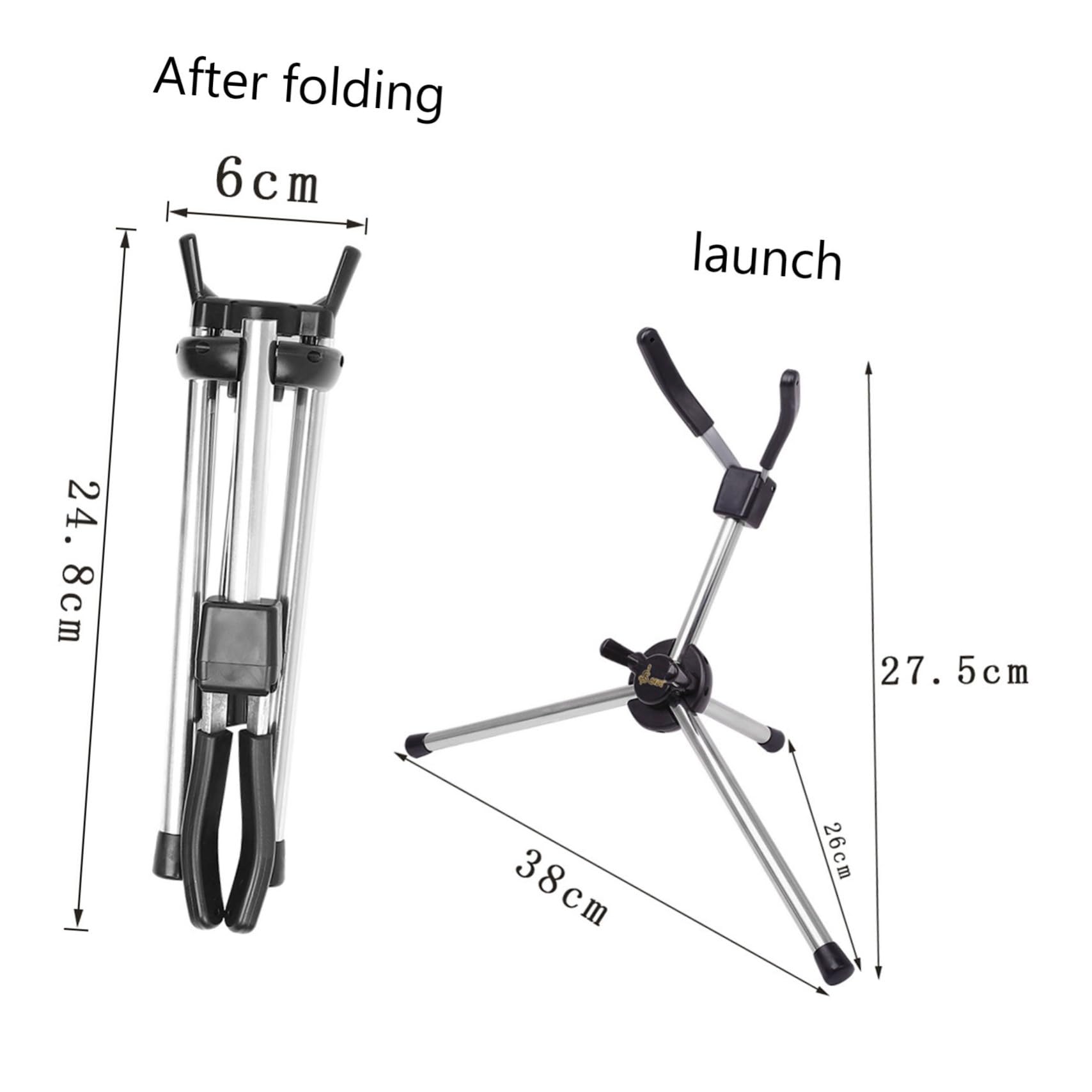 Levemolo Saxophone Tripod Holder Saxophone Bracket Quality Anti-Slip and Space-Saving Design Random Style