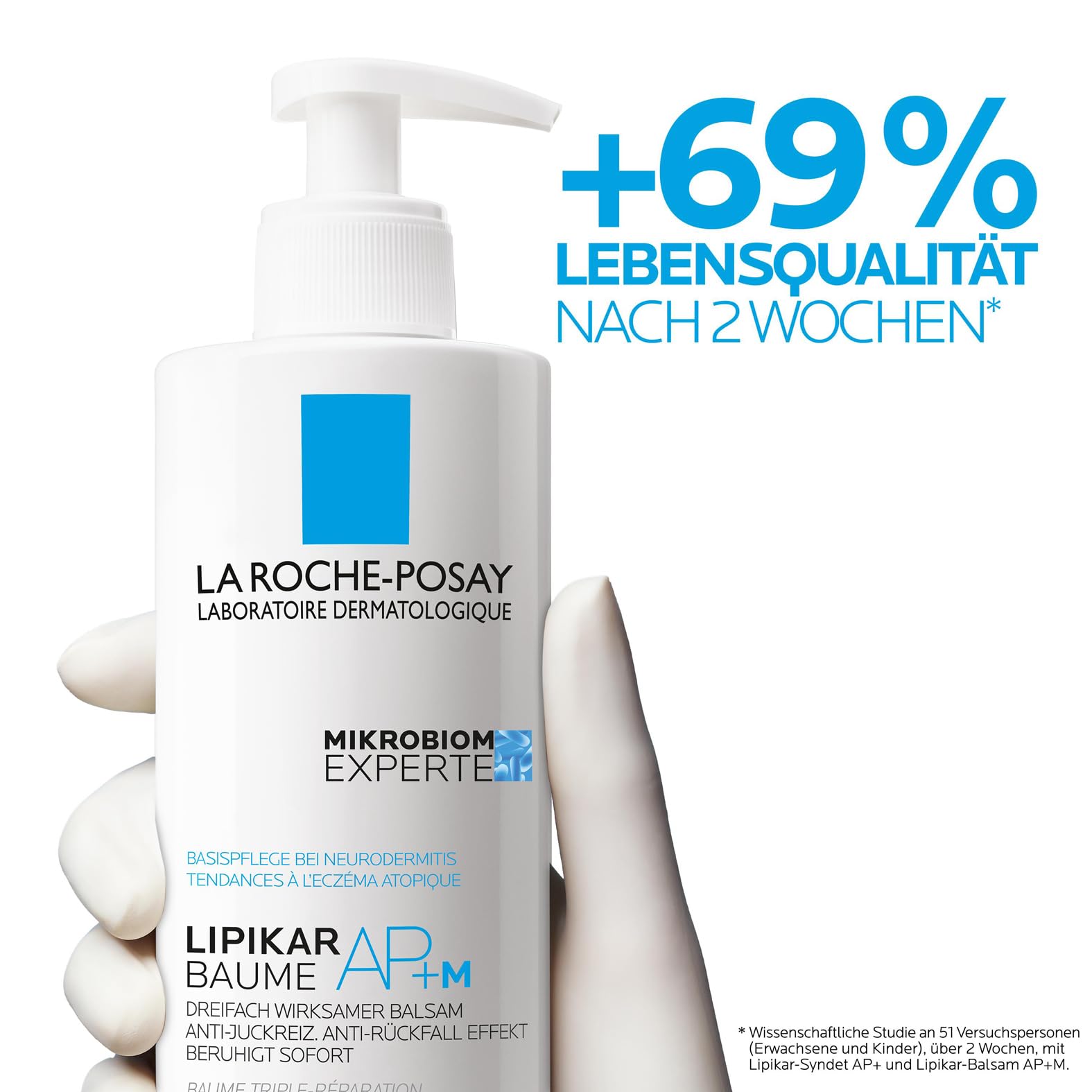 La Roche Posay Bodylotion für trockene, zu Neurodermitis neigende Haut, Stärkt Mikrobiom, Mildert Juckreiz, Mit Niacinamid und Sheabutter, Lipikar Baume AP + M, 400 ml