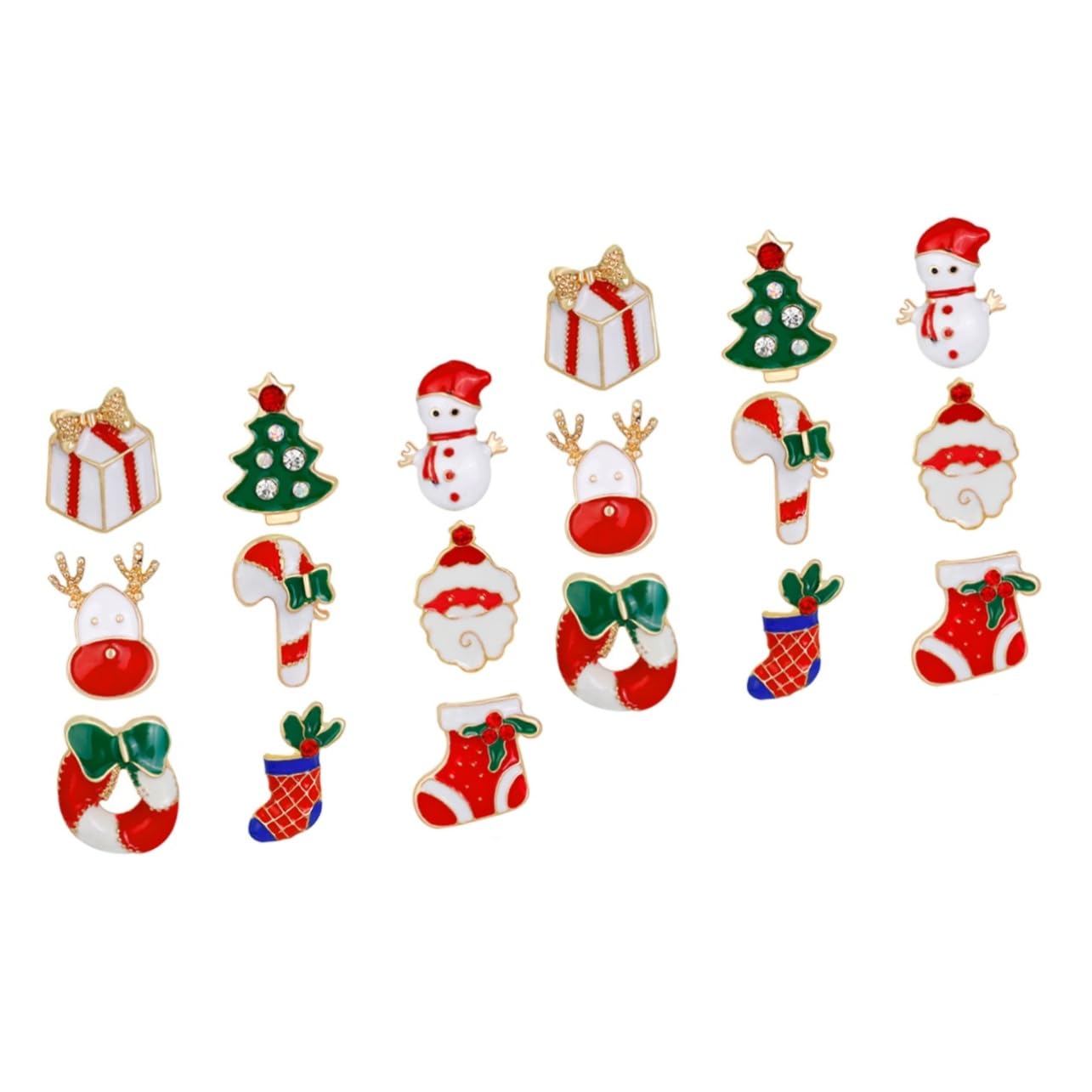 Broches de Noël pas cher : lot 18 badges émail alliage pour customisation pulls fêtes - 8
