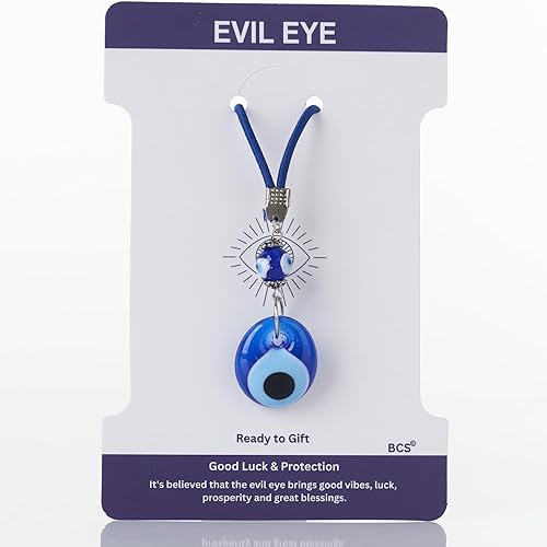 Miniatura 9 de BCS Abalorio azul contra el mal de ojo pequeño para colgar en el automóvil, accesorios para espejo retrovisor, cuentas de cristal Nazar, amuleto de