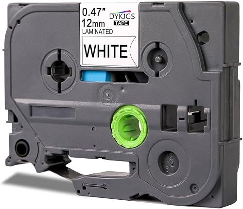 Cinta de etiquetas compatible con Brother tz tze231 0.472 in, 0.47 pulgadas, negro sobre blanco, repuesto para Brother ptouch cinta de etiquetas