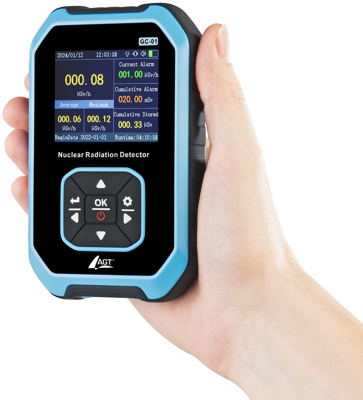 AGT Strahlungsmessgerät: Digitaler Akku-Geigerzähler & Dosimeter, Beta-/Gamma-/Röntgenstrahlung (Geiger Zähler, Geiger Counter, Digitale)