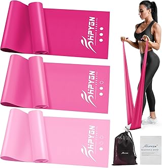 HPYGN BW Resistance Bands, Exercise Bands for Physical Therapy Women, Stretch Bands for Yoga, Pilates, Rehab, Fitness, Strength Training, Home Exercise, Elastic Workout Bands at Home Gym