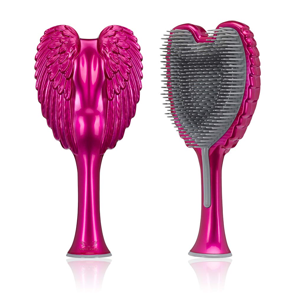 Tangle Angel 2.0 Hair Brush for Thick Curly Thin Long Short Wet or Dry Hair,Detangler Brush,Good Massage Detangling Brush for Women,Girls & Kids(190mm,Gloss Fuchsia)