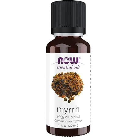 NOW Essential Oils, Myrrh Oil Blend, Meditative Aromatherapy Scent, Steam Distilled, 100% Pure, Vegan, Child Resistant Cap, 1-Ounce