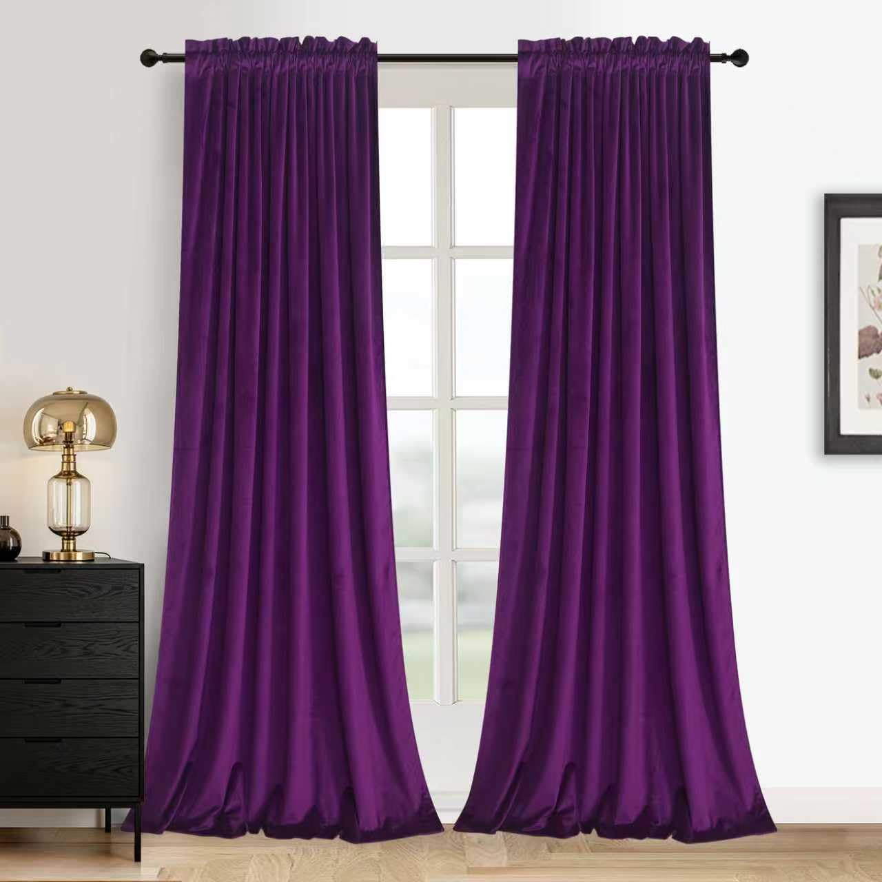 Roslynwood Violette Orchidee Kinderzimmer Sonnenlicht Samtvorhänge – Elegante Innendekoration große Fenster Verdunkelung Samt Vorhänge für Wohnzimmer, 132 x 274 cm lang, lila Orchidee, 2 Stück
