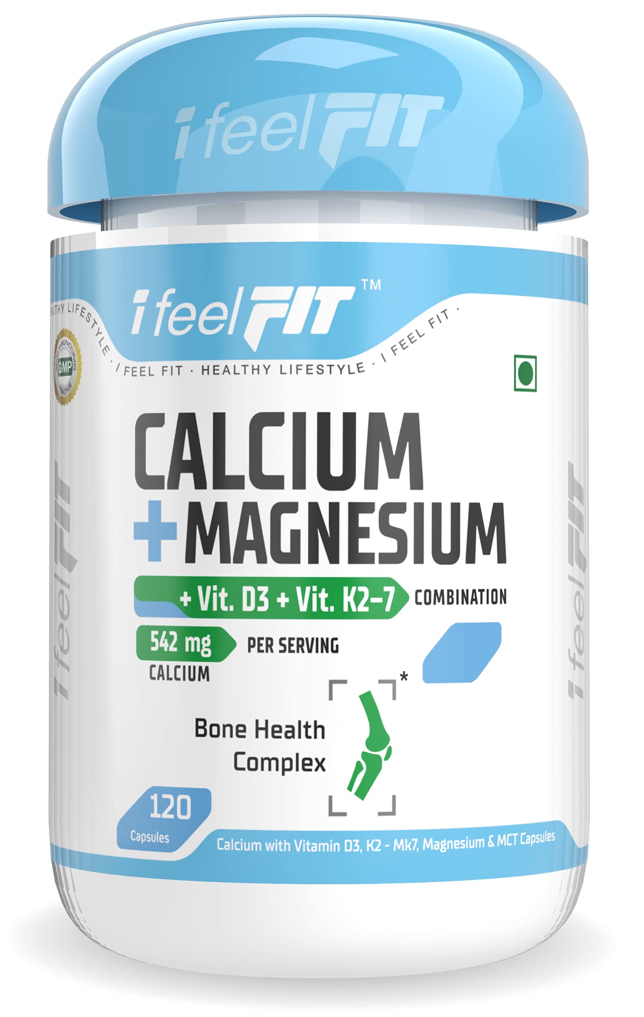 iFeelFIT Calcium with Magnesium, Vitamin D3 & Vitamin K2- Mk7 - Bone Health Complex - 542mg - 120 Capsules - Vegan & Non-GMO (B08VNR8ZPP) Amazon Price History, Amazon Price Tracker