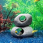 JIH Aquarium Decorations Rock, Ceramic Shelters - Shrimp Habitat, Breeding Tube, Hiding cave, Stackable Fish Tank Decor Cave for Hiding, Betta Fish (J001+J002) - Image 3