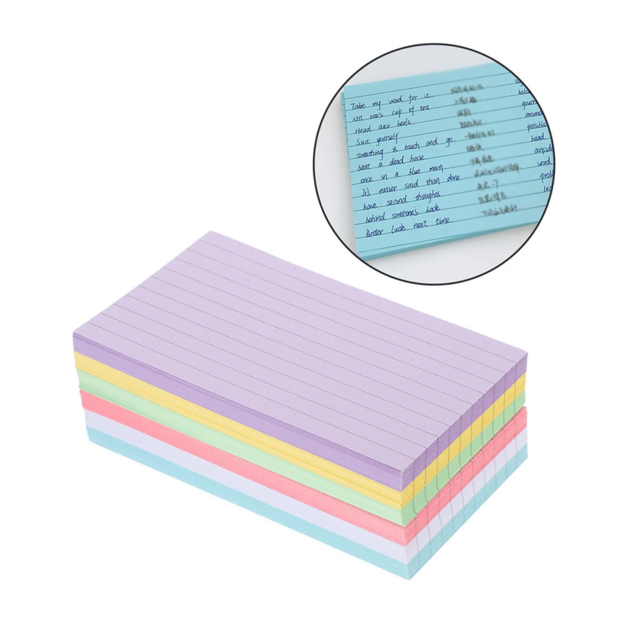 Cartes D’index Colorées 300 Feuilles en Papier pour Bureau
