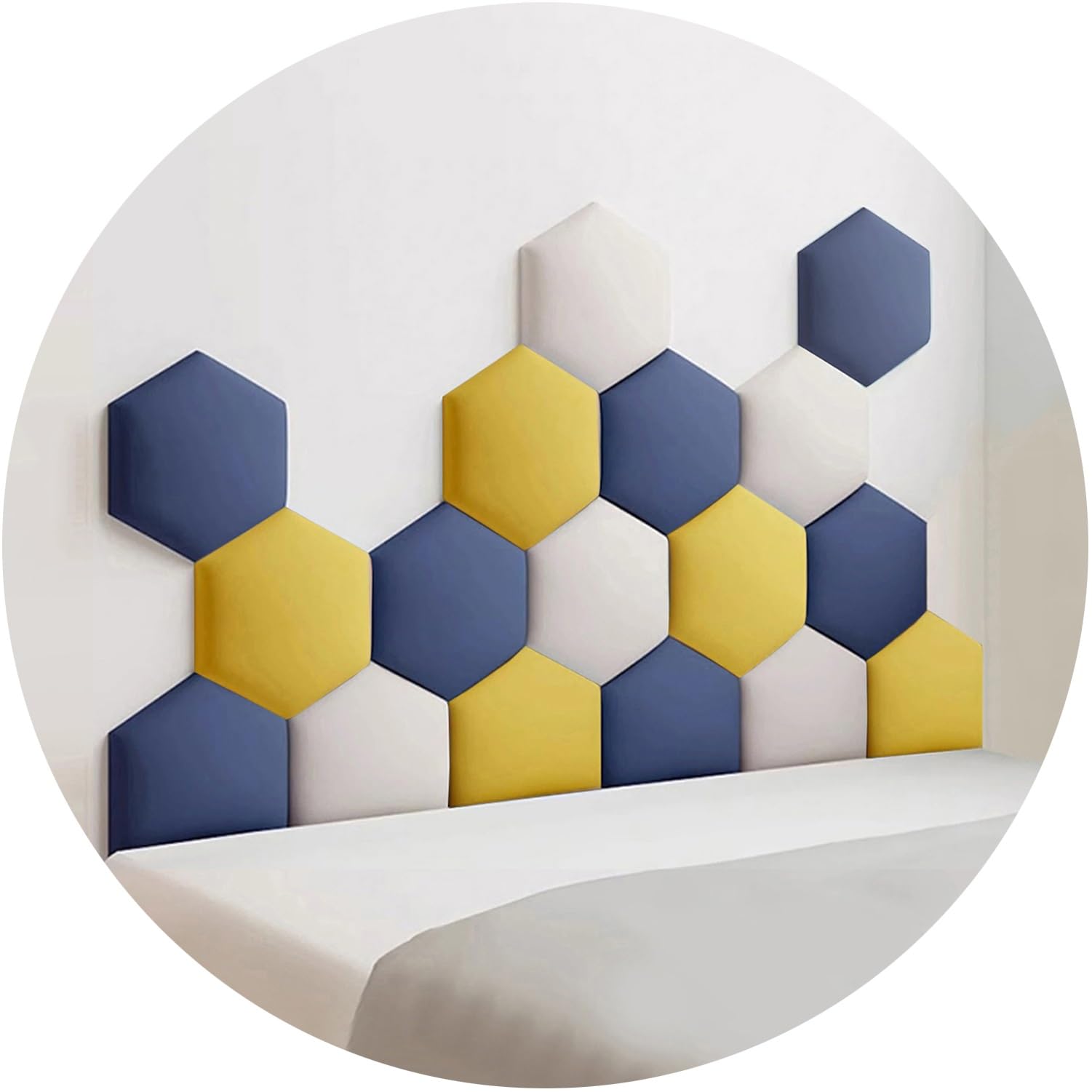 Panneaux hexagonaux rembourrés tissu 3D déco chambre bébé et salon