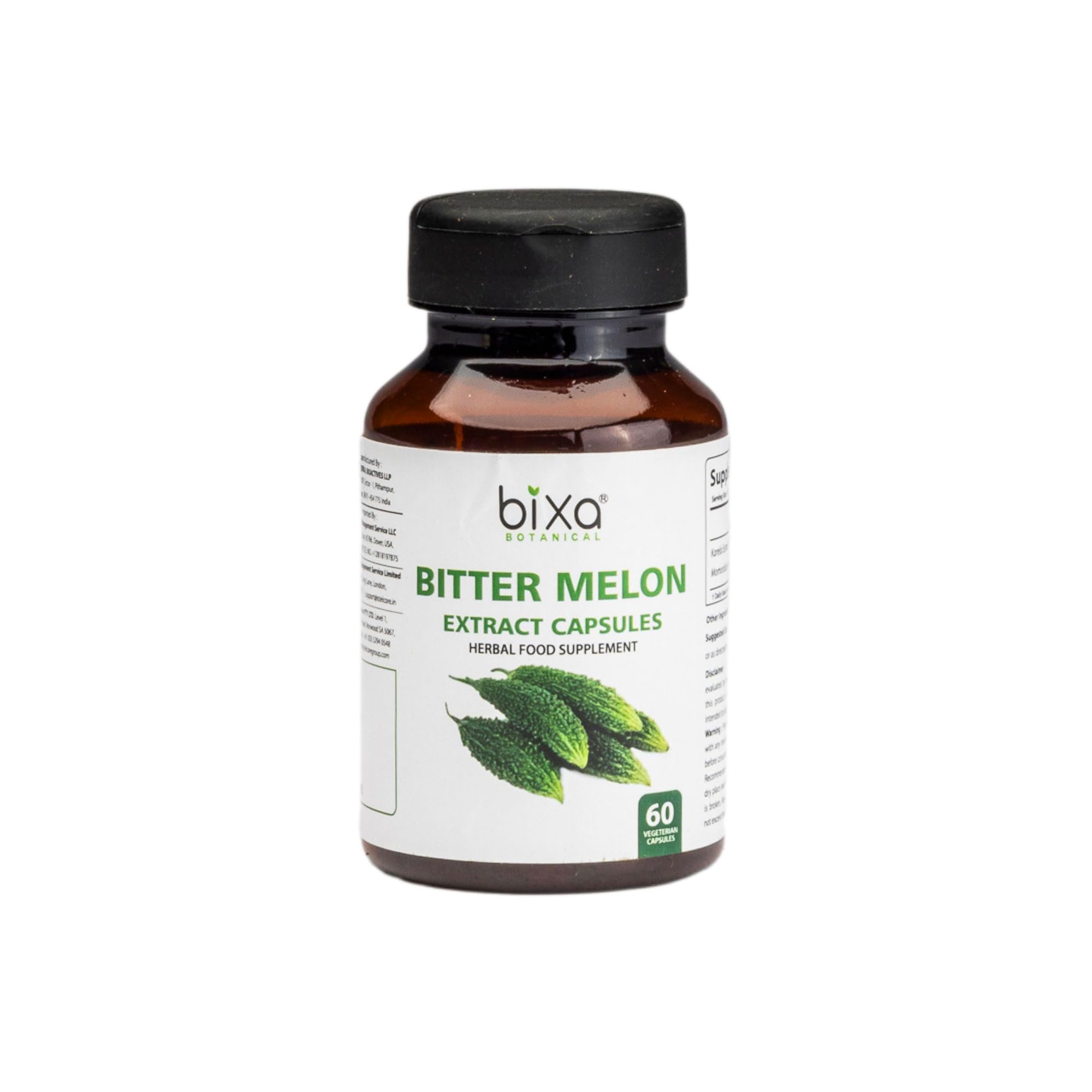 bixa BOTANICAL Bitter Melon Extract | Karela | Momordica Charantia 450 mg Vegitarian Capsules| Gluten Free, Non-GMO, Steam Sterlized, Vegan, 100% Pure. (60 Count (Pack of 1))