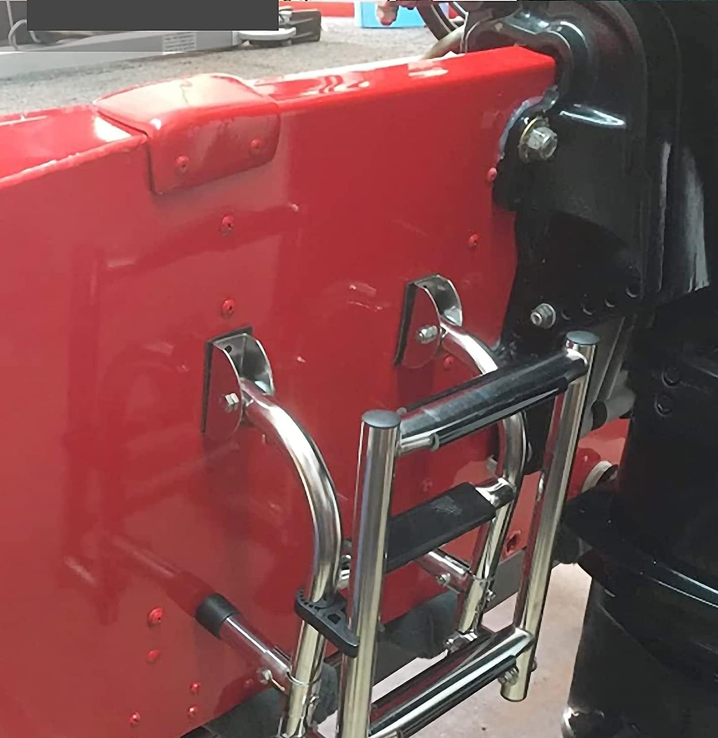 Ladders,Pontoon Boat Ladder Stainless Steel Swim Deck Ladder Lightweight 4 Step Telescoping Rear Entry Inboard Ladder for Marine Yacht Swim Pool