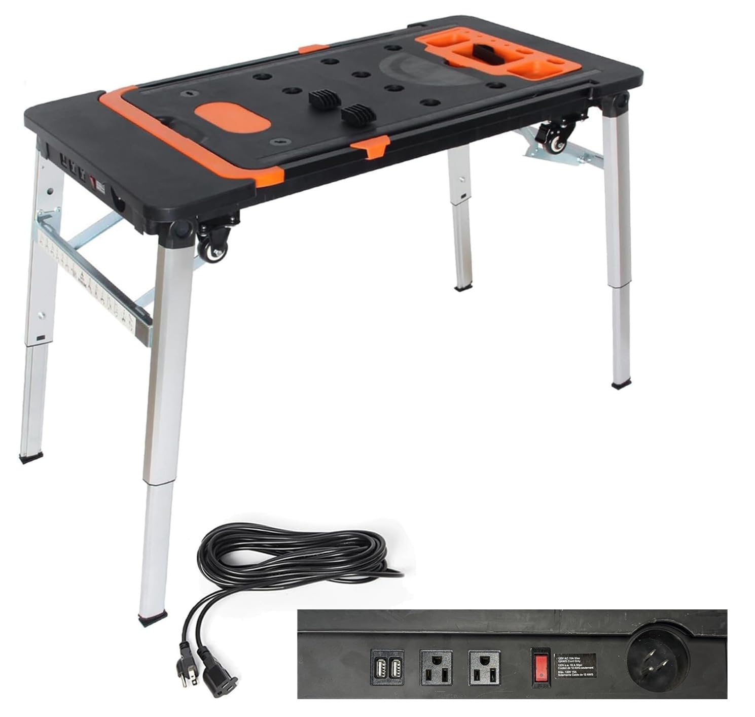Amazon.com: LEADALLWAY 7-in-1 Workbench Folding with Power Outlet
