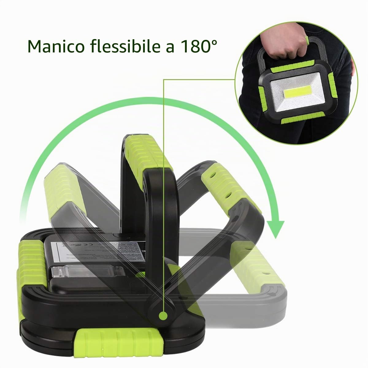 Lepro Faro LED Ricaricabile 10W 1000 Lumen, Lampada da Campeggio e da Lavoro Portatile con Power Bank 4400mAh, 3 Modalità Luce Bianca, IP44, Faretto LED Esterno per Emergenza, Tenda, Garage