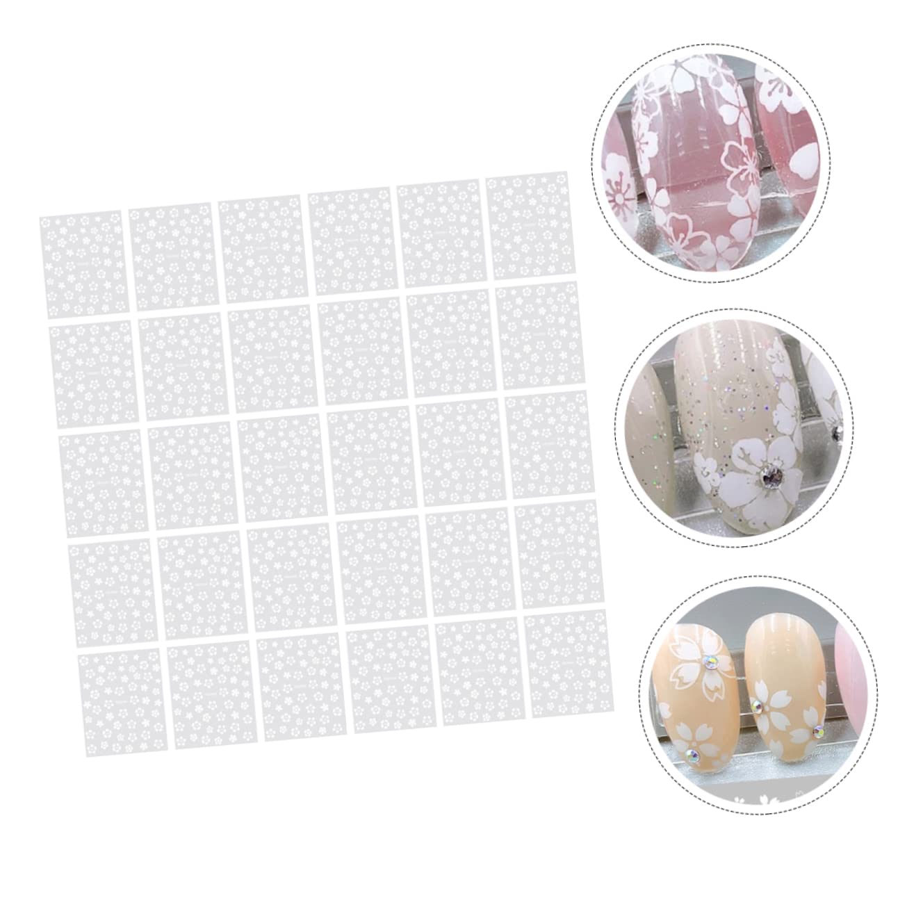 BESTYASH 5 Set Adesivi Per Unghie Decorativi Stile Decalcomanie Fiori Facili Applicare Per Manicure Te Per Casa E Salone 30 Fogli*5