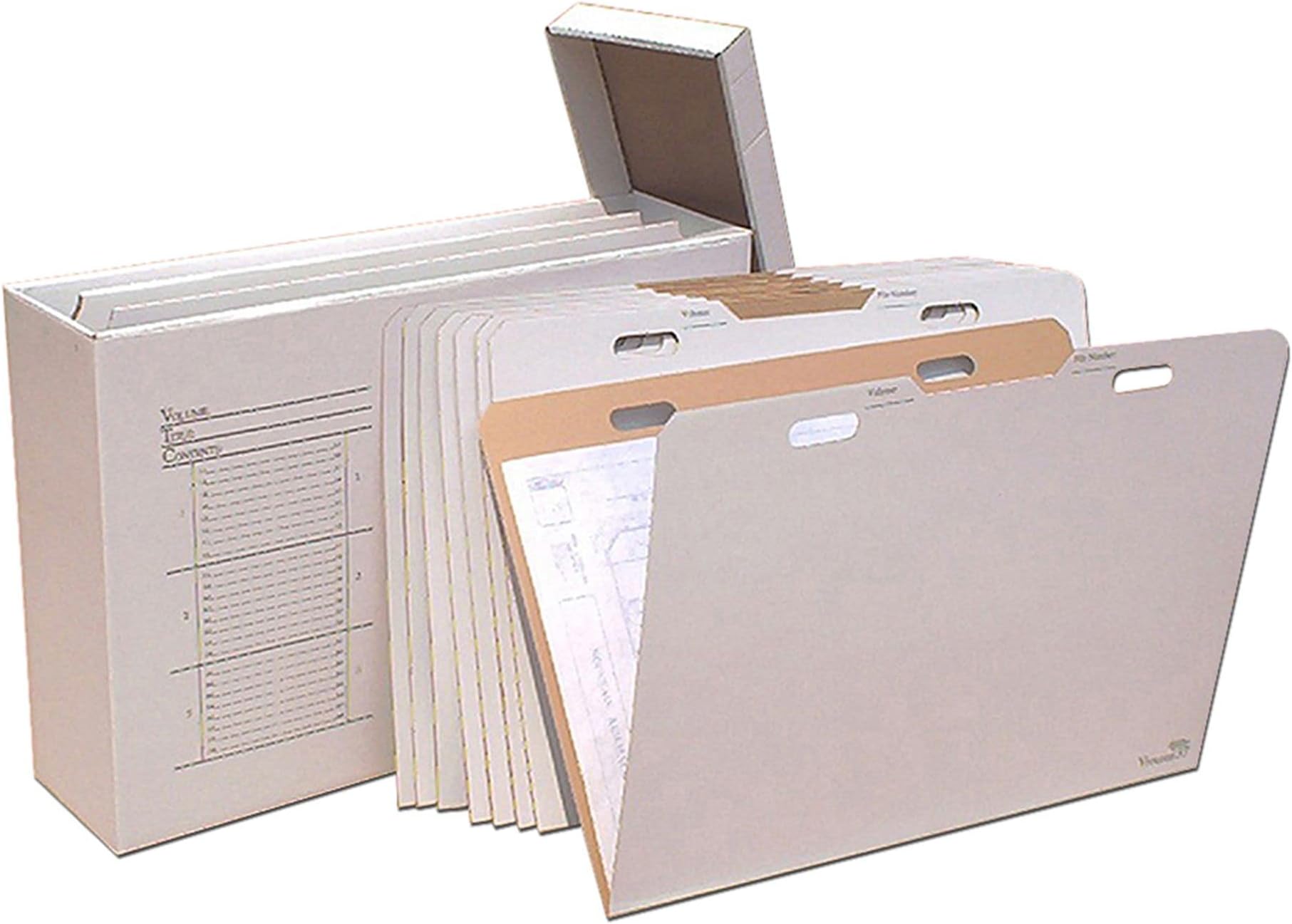 AOS VFile37 Vertical File Storage Box with 8 VFolder37 Stores Flat Items Up to 24"x36"