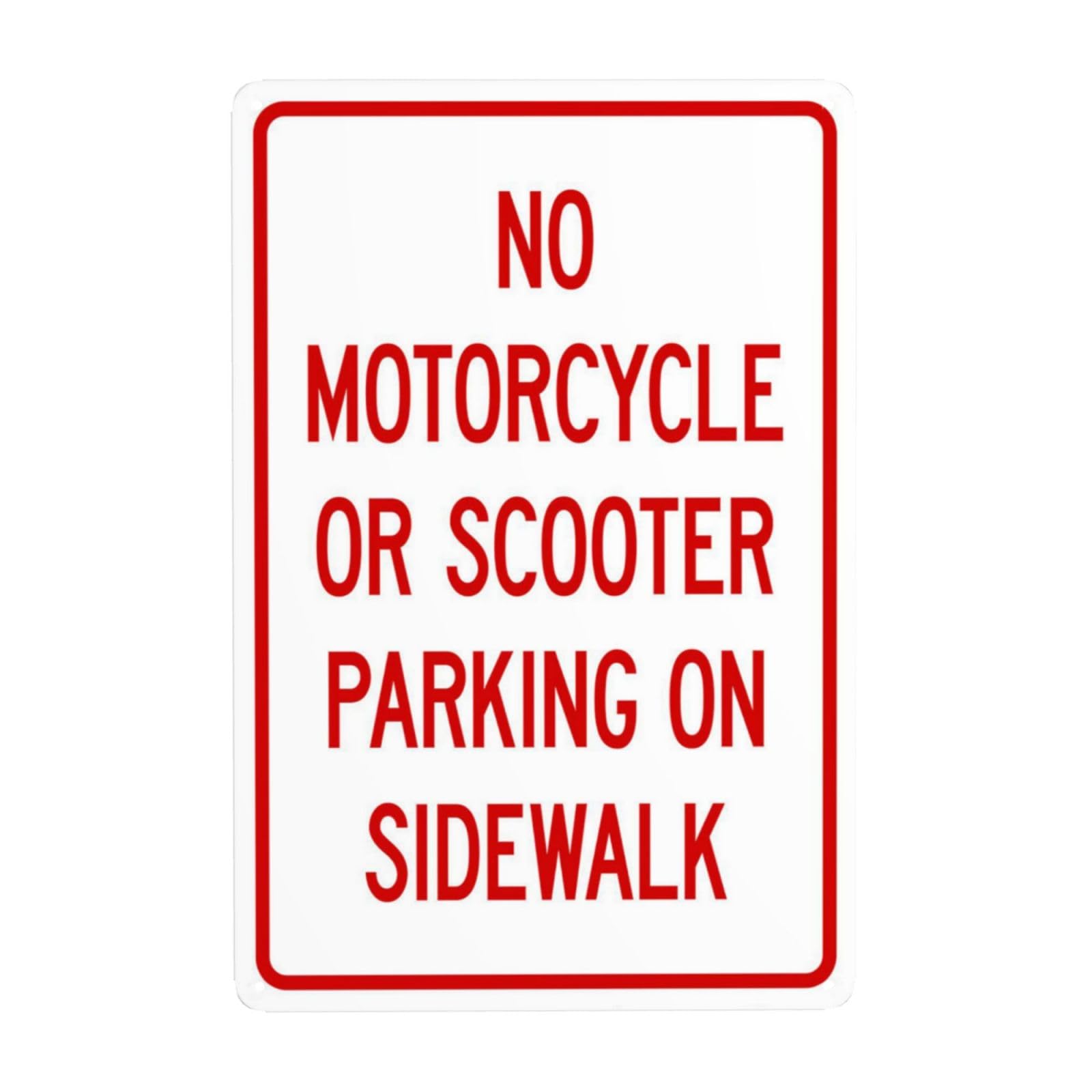No Motorcycle Scooter Parking On Sidewalk Vintage Metal Warning Sign 12x8 Inch