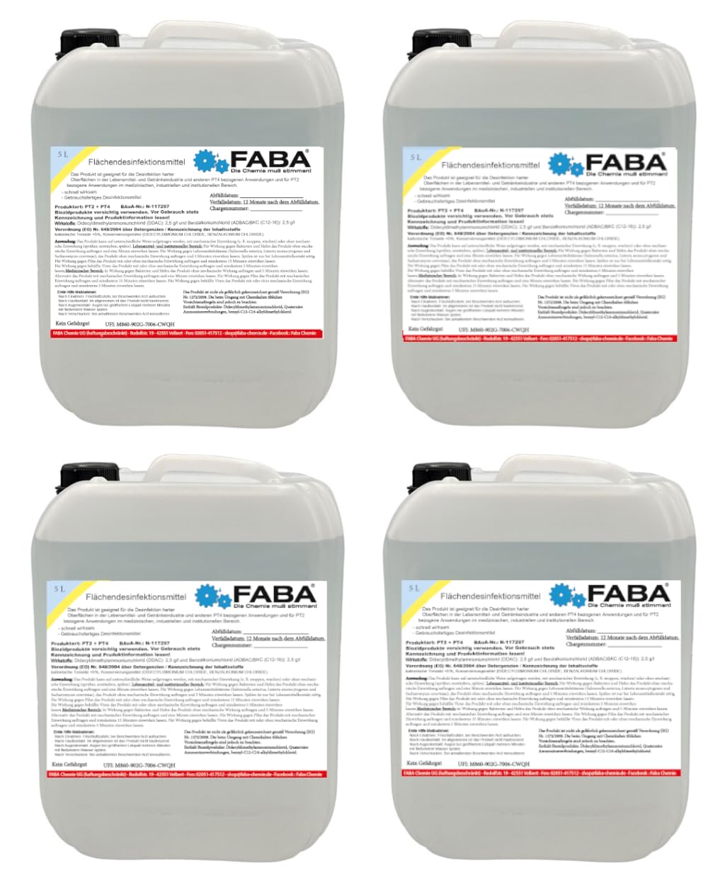 FABA Flächendesinfektionsmittel 4 x 5 L