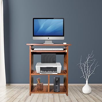 Purple Furnitureᵀᴹ Engineered Wood Elite Home Office Computer Table, Study Desk, Writing Desk and Lap Desk (Matte Finish, Walnut Colour, Do-It-Yourself, Small) - image, photos