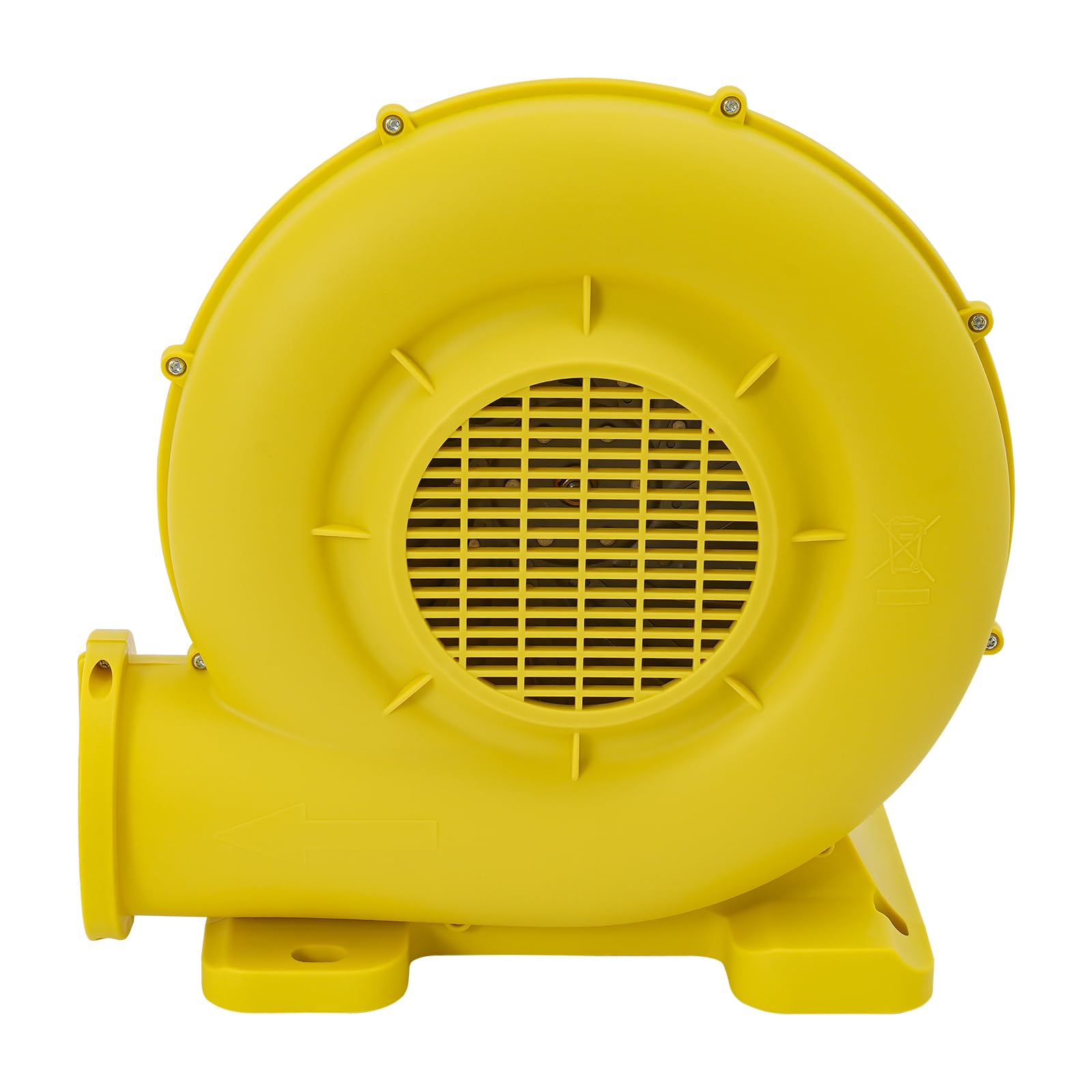 Ventola per soffiatore d'aria per prodotti gonfiabili, 750 W, per castelli gonfiabili, scivoli d'acqua, gonfiabili promozionali, con griglia di protezione e fissaggio a pavimento