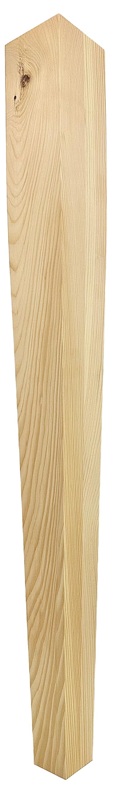Highland Manor Wood Products 4 Sided Tapered Island Leg - 34 1/2" Tall x 3 1/2" Wide - Unfinished Wooden Leg for Kitchen Islands, Dining Tables or