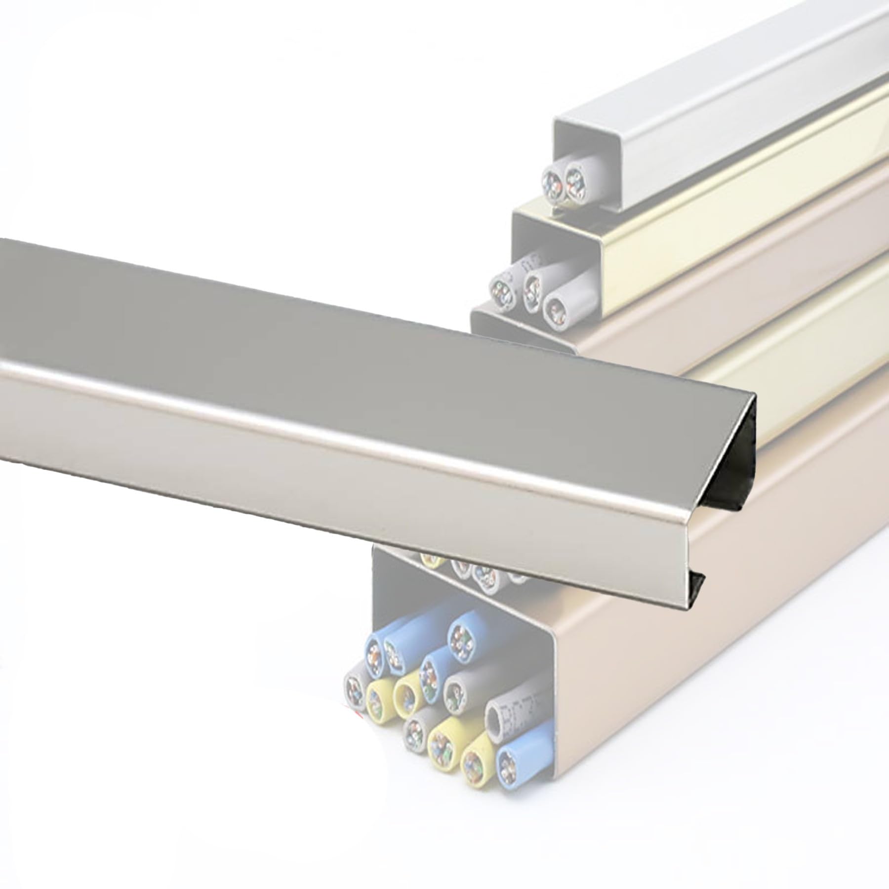 Stainless Steel Management Raceway of Cables, 39in Metal Cab