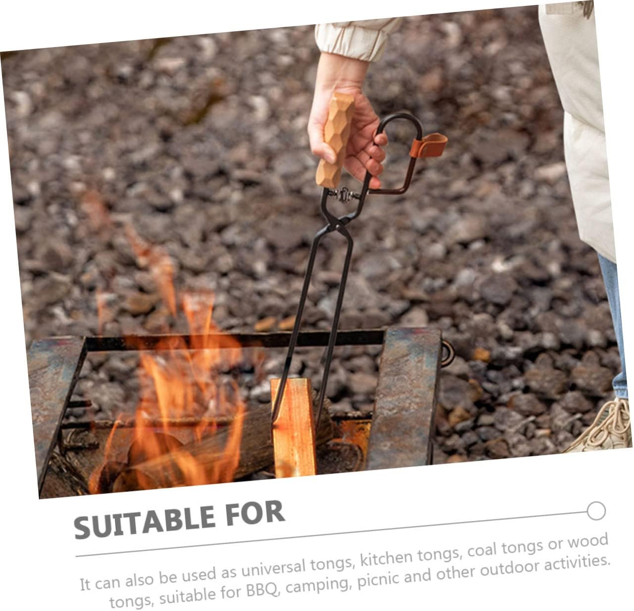 Fire Pit Accessory Bbq Charcoal Clip Campfire Tongs Fire Pit Tools Log Grabber Clamp Long Grabber Tong