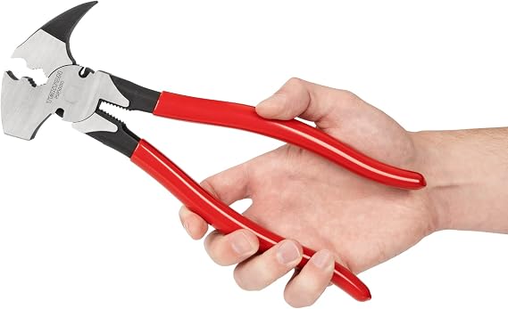 TEKTON 10-1/2 Inch Fencing Pliers | PSP10010, Red