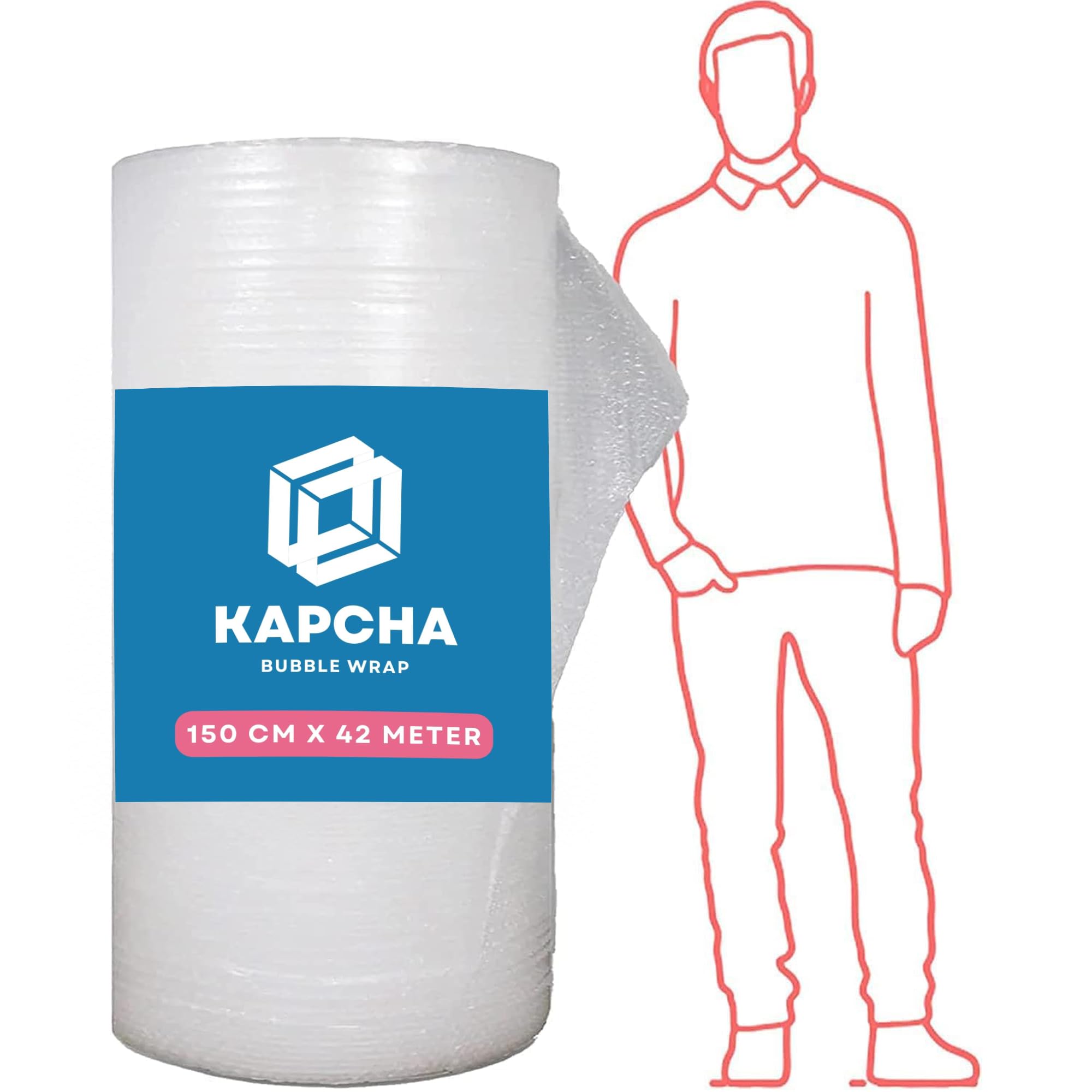 – KAPCHA Jumbo-Sized Bubble Wrap Roll - 150 CM X 42 METER - Extra Large Bubble Wrap Roll Big, Bubble Wrap Roll for Packing Large